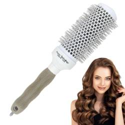 Roller-Haarbürste | Aluminium-Rundbürste mit rutschfestem Griff | langlebiges Friseurwerkzeug, Glättungsroller-Haarbürste für empfindliche Kopfhaut, Männer und Frauen von MYJIO