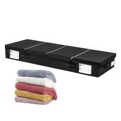 Unterbett-Aufbewahrungsschublade - Unterbett-Aufbewahrung für Kleidung - Aufbewahrungskörbe unter de Bett mit Trennwänden, faltbare Aufbewahrungsorganisatoren für Kleidung, Bettwäsche, von MYJIO