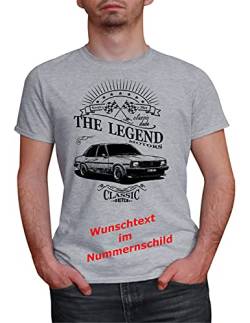 Herren T-Shirt Ascona B Classic mit Wunschtext (Grau, 3XL) von MYLEZ