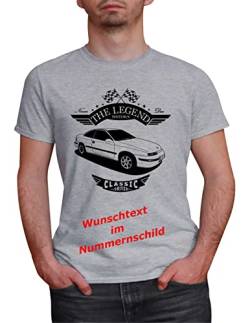 Herren T-Shirt Calibra Legend mit Wunschtext (Grau, 3XL) von MYLEZ