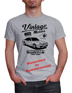 Herren T-Shirt Manta B Vintage mit Wunschtext (Grau, 2XL) von MYLEZ