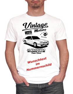 Herren T-Shirt Manta B Vintage mit Wunschtext (Weiss, M) von MYLEZ