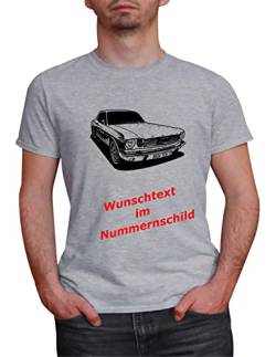 Herren T-Shirt Mustang mit Wunschtext (Grau, L) von MYLEZ
