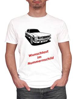 Herren T-Shirt Mustang mit Wunschtext (Weiss, 4XL) von MYLEZ