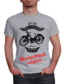 Herren T-Shirt Quickly Legend mit Wunschtext (Grau, XL) von MYLEZ