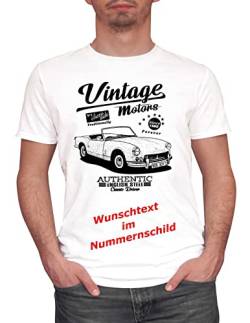 Herren T-Shirt Spitfire Vintage mit Wunschtext (Weiss, L) von MYLEZ