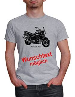 Herren T-Shirt XJR 1300 mit Wunschtext (Grau, 2XL) von MYLEZ
