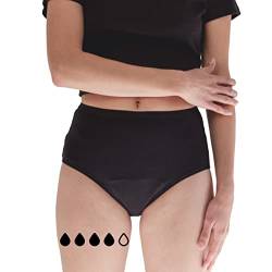 MYLILY® Perioden Unterwäsche High Waist schwarz I Starker Schutz I Bio-Baumwolle I Periodenunterwäsche auslaufsicher I Nachhaltig & waschbar I Inkontinenz I Schwangerschaft & Wochenbett geeignet (XL) von MYLILY