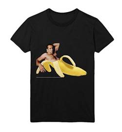 Nicolas Cage In A Banana Funny Herren Men Men's T-Shirt Black Shirt Baumwolle Cotton Herren XL Men's Black T-Shirt von MYMERCHANDISE