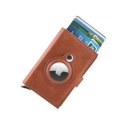 Kartenetui, Mini Keine Signalstörung Pocket Wallet for Frauen Männer Multifunktions-PU-Leder-Business-Kreditkartenhalter (Farbe : Braun) von MYOLIO