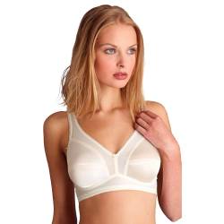 MYSANITY Damen BH aus Satin mit hohem Halt und cremefarbener Tasse, cremeweiß, 90A von MYSANITY