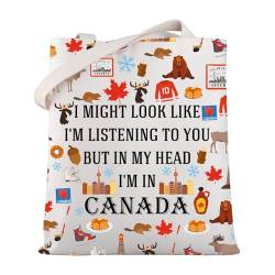 MYSOMY Canada Travel Gift Canada Canvas Tote Bag Canada Trip Shoulder Bag Canada Souvenir Gift Canada Lover Gift, In Kanada Tb, 13.7inch*15inch von MYSOMY