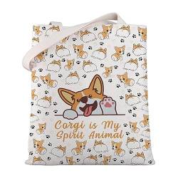 MYSOMY Corgi Tragetasche Corgi Geschenke für Corgi-Liebhaber Corgi Einkaufstasche für Corgi-Besitzer Hundeliebhaber Geschenke Corgi is My Spirit Tier Umhängetasche, UK Corgi Tb, Einheitsgröße von MYSOMY