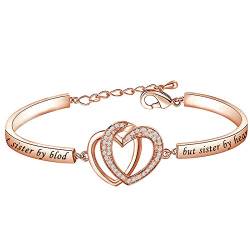 MYSOMY Not Sister by Blood but Sister by Heart Armband Best Friends Geschenke für Schwiegerschwester Seele Schwester Geschenke Unbiologische Schwester Geschenke, Messing von MYSOMY