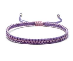 MYSTIC JEWELS - Armband Macrame - Kabbalah-Garn mit 2 Farben, Amulett, Schutz gegen böse Augen, Glück, Good Luck (Flieder - Rosa) von MYSTIC JEWELS