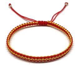 MYSTIC JEWELS - Armband Macrame - Kabbalah-Garn mit 2 Farben, Amulett, Schutz gegen böse Augen, Glück, Good Luck (Rot - Gelb) von MYSTIC JEWELS