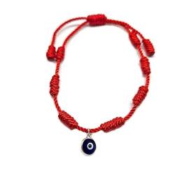 MYSTIC JEWELS By Dalia Armband, 7 Knoten, Rot, mit Amulett, verstellbar, Schutz vor bösen Blicken, Glück, für Damen und Herren von MYSTIC JEWELS