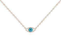 MYSTIC JEWELS By Dalia -Halskette „Böses Auge“ – 925 Sterling Silber emailliert mit Weiß und Blau für Glück für Frauen und Mädchen von MYSTIC JEWELS