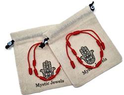 MYSTIC JEWELS by Dalia – Armband Kabbalah – Kordel, 7 Knoten aus rotem Draht – Unisex – verstellbar – Schutz vor bösen Augen, Glück – Good Luck (2 Stücke) von MYSTIC JEWELS