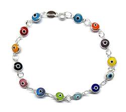 MYSTIC JEWELS by Dalia – Armband aus Silber „Böser Auge“ – 19 cm (Mehrfarbig(Bunt)) von MYSTIC JEWELS