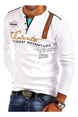 MT Styles 2in1 Longsleeve Adventure T-Shirt R-0663 [Weiß, L] von MYTRENDS Styles