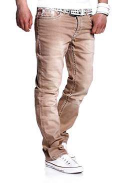 MT Styles Jeans Straight-Fit Hose RJ-133 [Beige, W34/L34] von MYTRENDS Styles