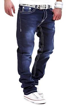 MT Styles Jeans Straight-Fit Hose RJ-133 [Dunkelblau, W34/L34] von MYTRENDS Styles
