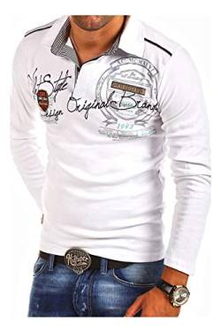 MT Styles Langarm Poloshirt Ambition T-Shirt R-0682 [Weiß, 3XL] von MYTRENDS Styles