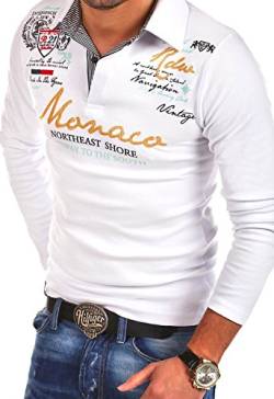 MT Styles Langarm Poloshirt Monaco T-Shirt R-7211 [Weiß, 3XL] von MYTRENDS Styles