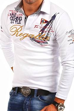 MT Styles Langarm Poloshirt Regatta T-Shirt R-0665 [Weiß, XL] von MYTRENDS Styles