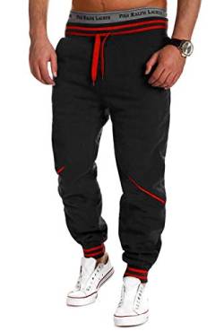 MT Styles Trainingshose Jogginghose MT-52 (Schwarz/Rot, XXL) von MYTRENDS Styles