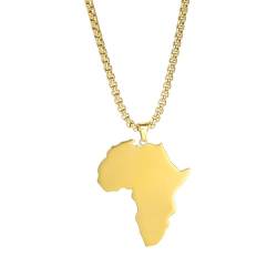 MYYCYCV Halskette Anhänger Afrika Karte Anhänger Box Kette Kette Material Halskette Geschenk von MYYCYCV