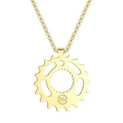 MYYCYCV Halskette Anhänger Ausrüstung Lokomotive Anhänger Halskette Biker Herrenschmuck cooles Geschenk Stahlperle Halskette für Freund Geschenk von MYYCYCV