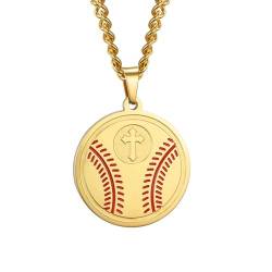 MYYCYCV Halskette Anhänger Sporthalskette Baseball Baseball Halskette Schönheit Trend Vers Medaillon Anhänger Geschenk von MYYCYCV