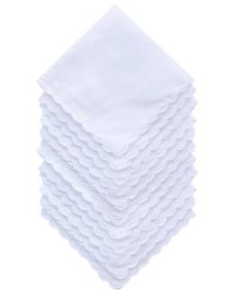 MZLIU Solide weiße Baumwoll-Taschentücher für DIY gezeichnete Stickerei, Party, 28 Quadrate, S02, 12 Stück, Einheitsgröße von MZLIU