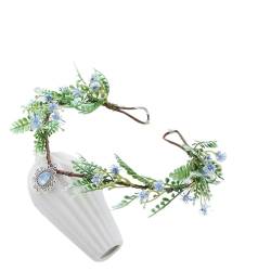 Elfenkrone KopfstüCk Kristall Haar Tiara handgemachte Blume Kronen Stirnband Haarschmuck for Frauen Göttin Elf Cosplay Kostüm Zubehör Tiara Und Elfen Ohren Set (Size : D) von MZPOZB