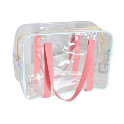 PVC-Transparentbeutel 1 Pc Frauen Klar Sommer Strand Tasche wasserdichte Große Reise Zipper Tasche Weibliche Waschen Kulturbeutel Handtasche Clear Bag (Color : L-35x25x15) von MZPOZB