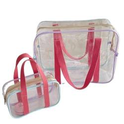 PVC-Transparentbeutel Reise-PVC-Kosmetiktaschen for Damen, transparent, mit Reißverschluss, Make-up-Taschen, Organizer, Bad, Kulturbeutel, Make-up-Tasche, Handtaschen-Etui Clear Bag (Color : L 35x26x von MZPOZB