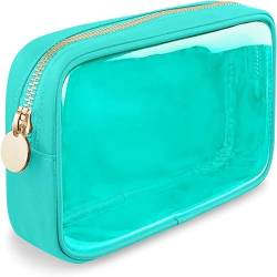 PVC-Transparentbeutel Transparente Nylon-Make-up-Tasche, Reisetasche, Kulturbeutel, Kosmetiktasche mit Reißverschluss, Make-up-Aufbewahrungsbox for Damen und Mädchen Clear Bag (Color : Green) von MZPOZB