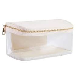 Pvc-Transparentbeutel 8 Farben Modische Damen-Make-up-Tasche aus PVC, wasserdicht, Nylon, Kulturbeutel, Reisetasche, transparente Kosmetiktasche, klassische transparente Tasche mit offener Oberseite C von MZPOZB