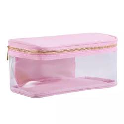 Pvc-Transparentbeutel 8 Farben Modische Damen-Make-up-Tasche aus PVC, wasserdicht, Nylon, Kulturbeutel, Reisetasche, transparente Kosmetiktasche, klassische transparente Tasche mit offener Oberseite C von MZPOZB