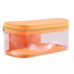 Pvc-Transparentbeutel 8 Farben Modische Damen-Make-up-Tasche aus PVC, wasserdicht, Nylon, Kulturbeutel, Reisetasche, transparente Kosmetiktasche, klassische transparente Tasche mit offener Oberseite C von MZPOZB