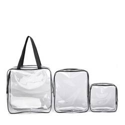 Pvc-Transparentbeutel Transparente Kosmetiktasche aus PVC for Damen, mit Reißverschluss, klare Make-up-Taschen, Beauty-Case, Reise-Make-up-Organizer, Aufbewahrung, Bad, Kulturbeutel, Kulturbeutel Clea von MZPOZB