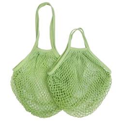 Tragbare Baumwoll-Netztasche 2 Stück wiederverwendbare Einkaufstaschen for Lebensmittel, tragbare Netz-Aufbewahrungstasche, Obst- und Gemüse-Netztasche for den Einkaufs-Organizer Netztasche ( Color : von MZPOZB