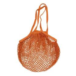 Tragbare Baumwoll-Netztasche 3 stücke Lange Griff Mehrweg Mesh Lagerung Taschen Baumwolle Lebensmittel Taschen for Gemüse Obst String Einkaufstasche Tote Griff Lagerung taschen Netztasche ( Color : Or von MZPOZB