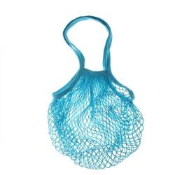 Tragbare Baumwoll-Netztasche Baumwolle Mesh Einkaufstasche Wiederverwendbare String Obst Lagerung Handtasche Totes Frauen Einkaufen Mesh Net Shop Lebensmittel Einkaufstasche Netztasche ( Color : Blue von MZPOZB