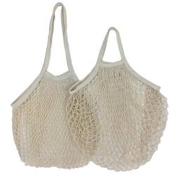 Tragbare Baumwoll-Netztasche Tragbare wiederverwendbare Einkaufstüten for Obst und Gemüse, Baumwoll-Mesh-String-Organizer, Handtaschengriff, Netzeinkauf Netztasche ( Color : Warm White 13 , Size : S-1 von MZPOZB