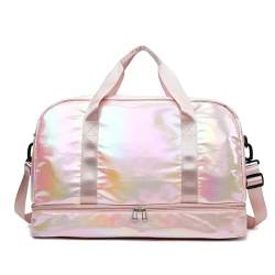 Weekender Bag Large Capacity Travel Bags Waterproof Tote Handbag Travel Women Bags Women Yoga Fitness Bags with Shoe Compartment Duffel-Reisetasche (Color : Pink) von MZPOZB