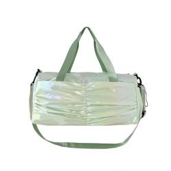 Weekender Bag Oxford Zipper Top Handle Bag for Women's Bag High Capacity Casual Handbag Pleated Travel Handbag Duffel-Reisetasche (Color : Green) von MZPOZB