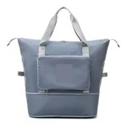 Weekender Bag wasserdichte Gepäcktasche mit großer Kapazität, erweiterbar, faltbar, Reisetasche, Trocken- und Nasstrennung, tragbares Paket for Sport und Fitnessstudio Duffel-Reisetasche (Color : Blu von MZPOZB